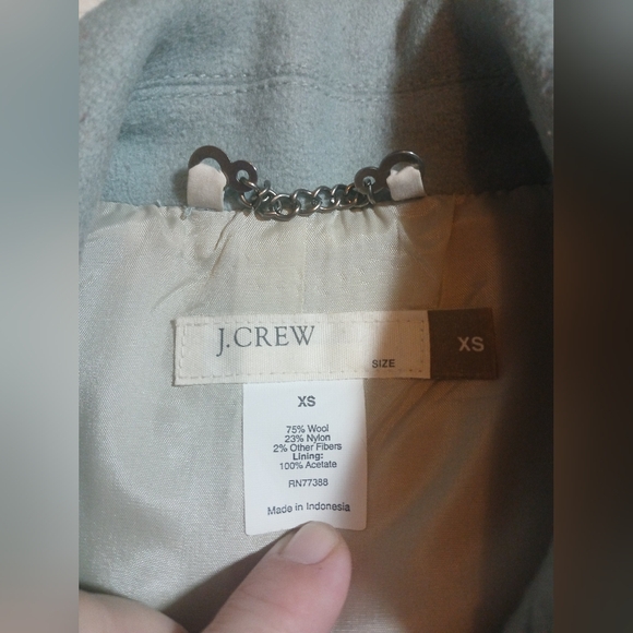 Womens J. Crew Wool Blend Double Breasted Peacoat Sz. XS Dusty Blue EUC - Picture 5 of 8